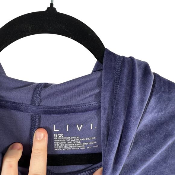 LIVI Lane Bryant Purple Velour Hoodie Lounge Casual Cozy Comort Womens 18/20 - Picture 4 of 5